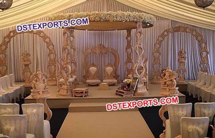 Antique Carved Wooden Wedding Mandap