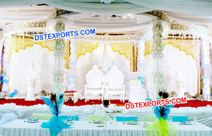 White Wedding Crystal Mandap