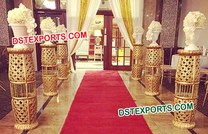 Latest Golden Aisle Fiber Pillars