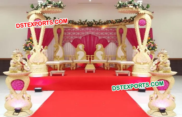 Indian Wedding Wooden HandCraft Swan Mandap