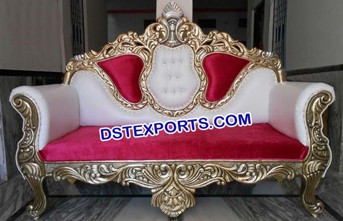 Wedding Designer Carved Red Sofa