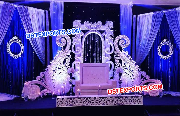 Latest Wedding Stage Paisley Panel Back Wall