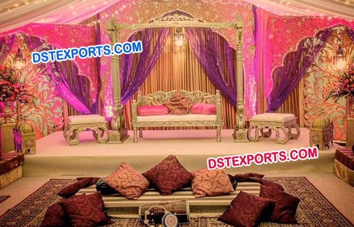 Asian Wedding Golden Swan Jhula Set