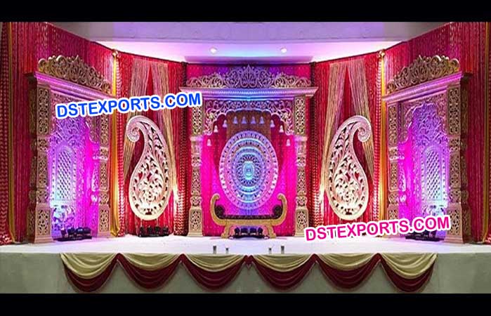 Rajasthani Wedding Stage Golden Decorations