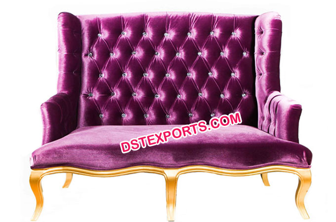 Royal Look Lavender Wedding Tufted Sofa