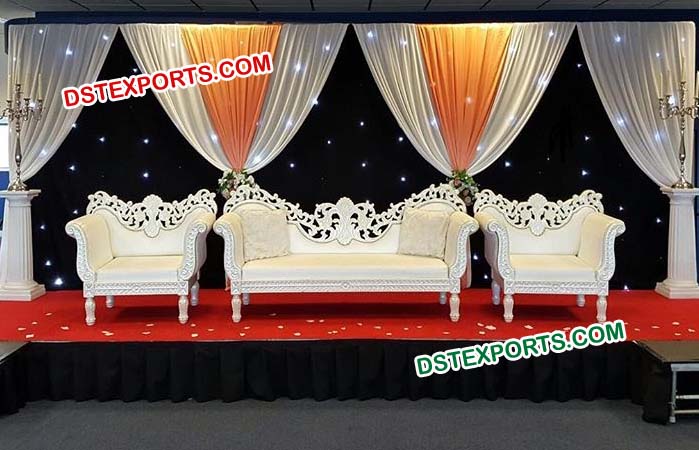 White Wedding Designer Love Seat Throne Chairs