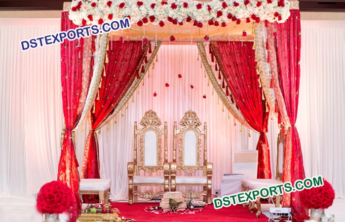 Wedding  Mandap Bride Groom Chairs