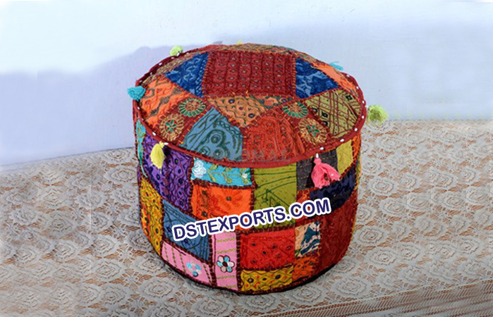 Wedding Rajasthani Patchwork Pouf