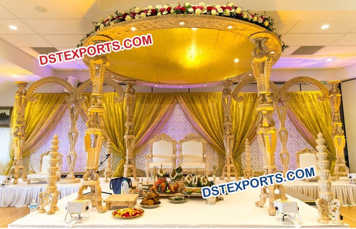 Superb Natural Wood Wedding Mandap
