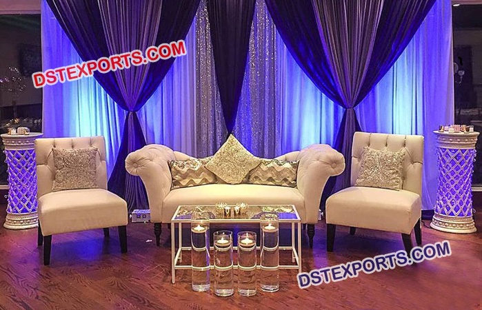 Leather Tufted Wedding Sofa Set