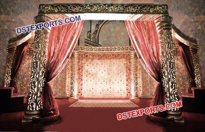 Gold Jali Traditional Wedding Mandap
