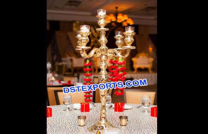 Indian Wedding Glass Cut Work Center Pieces