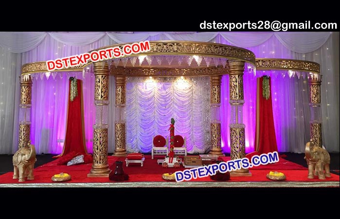 Indian Crystal Fiber Wedding Mandap