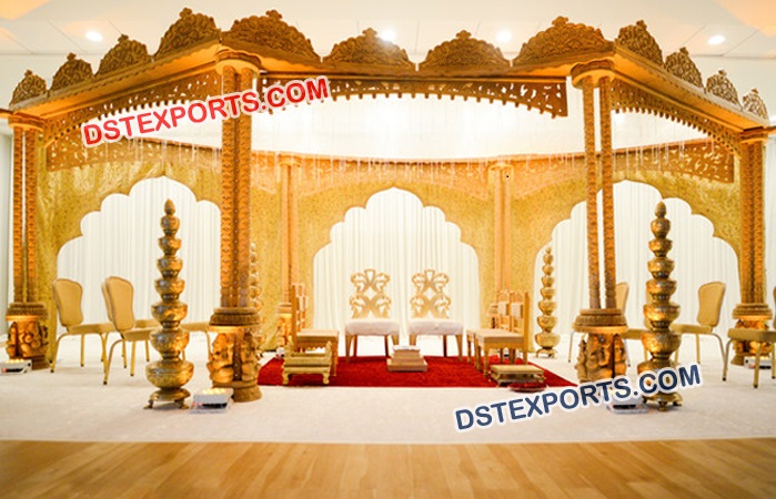 Hindu Wedding Wooden Carved Mandap