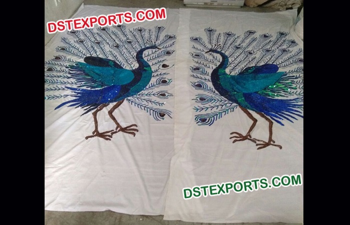 Peacock Decor Wedding Backdrop Curtains