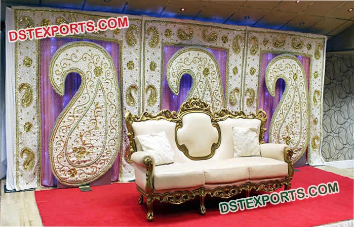 Wedding Embrodried Paisley Style Back Drop