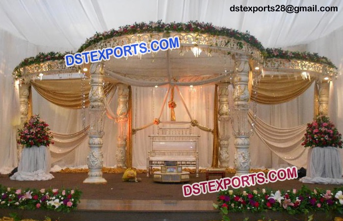 Modern Design Wedding Crystal Mandap Set