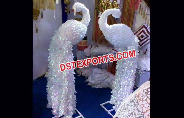 Wedding Decor Flower Peacock Statues