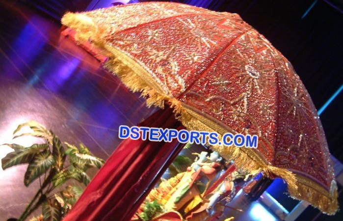 Indian Wedding Traditional Red Umbrella Chattar