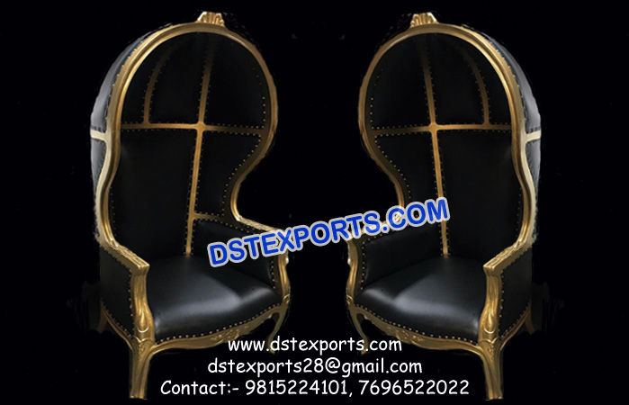 English Wedding Bride Groom Chairs With Hood