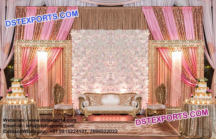 Latest Wedding Stage Set With Flower Wall
