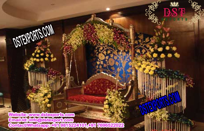 Indian Wedding Gold Jhula Swing Set