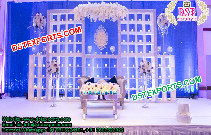 South Indian Wedding Stage Candle Back Wall