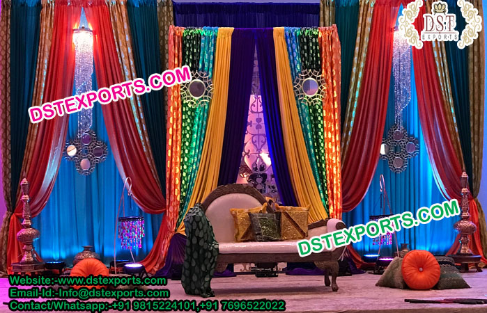 Bollywood Wedding Colourfull Backdrop Curtains