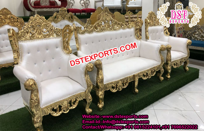 Indian Wedding Maharaja Gold Sofa Set