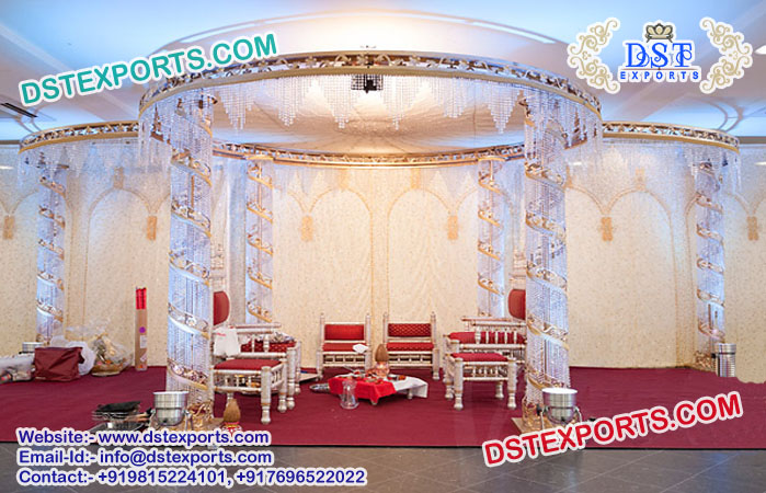 Wedding Celebration Crystal Mandap Set