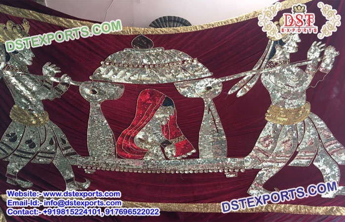 Wedding Embrodried Dulhan Doli Backdrop