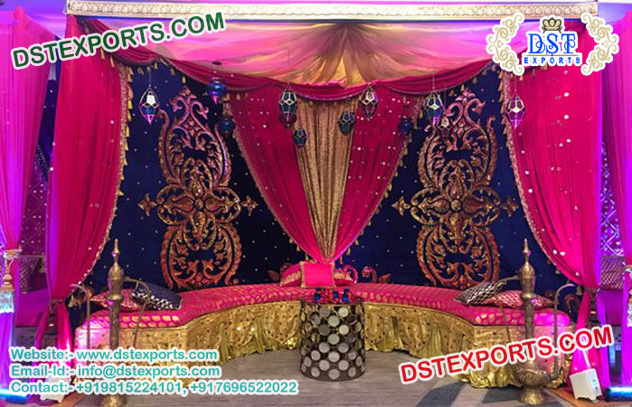 Mughal Style Mehndi Stage Embroidered Backdrops – dstexports