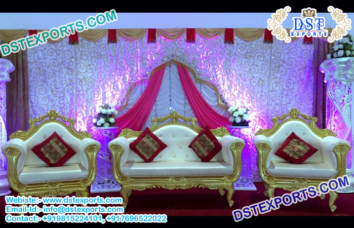 Best Muslim Wedding Golden Carved Sofa UK