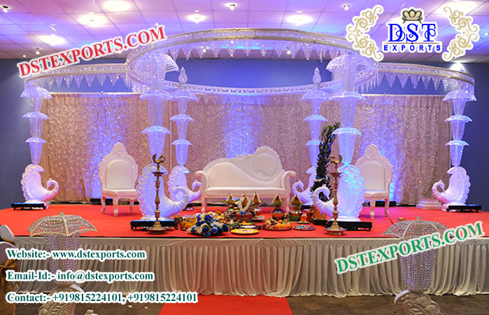 Amazing Wedding Peacock Crystal Mandap