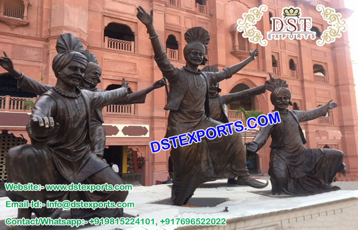 Punjabi Folk Culture Dancing Fiber Statues