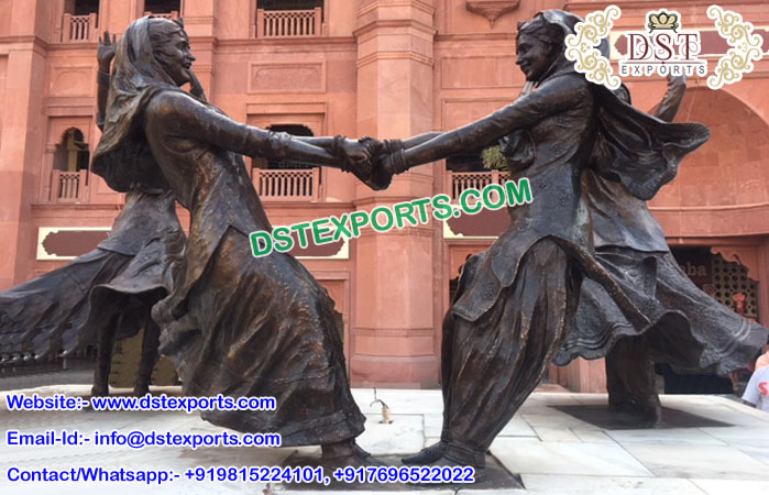 Metal Look Punjabi Traditional Fiber Statues