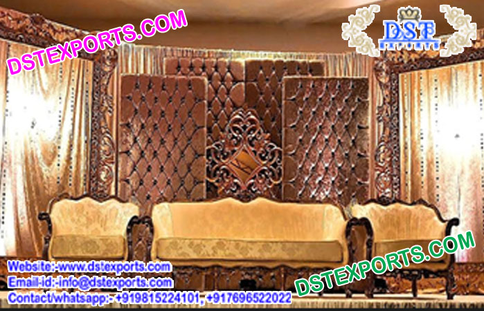 Brownish Leather Tufted Panels For Weddings