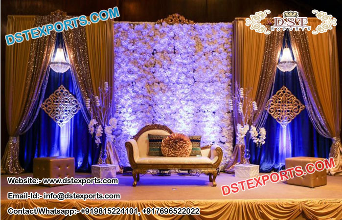 Delightful Wedding Stage With Floral Backdrop