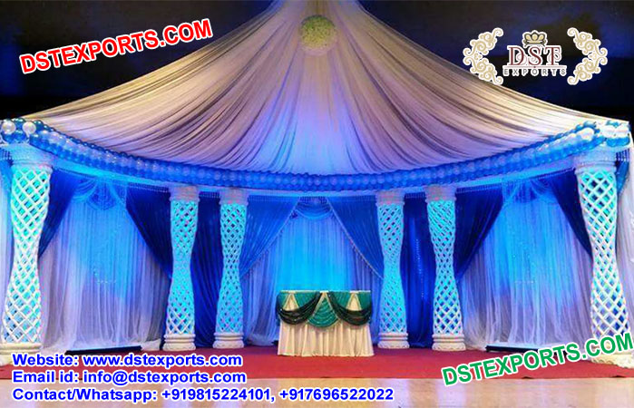 Asian Blue Wedding Theme Stage