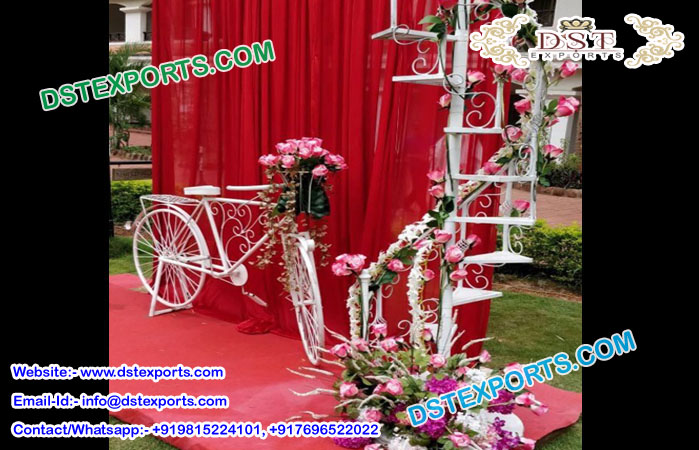 Latest Metal Stairs and Bicycle For Wedding Decor