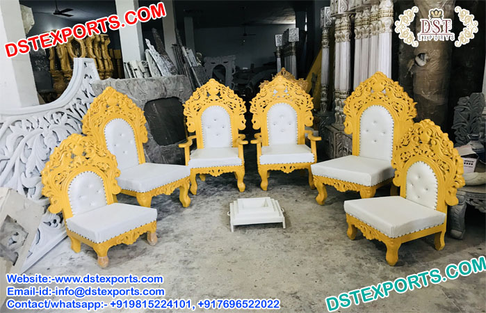 Traditional Low Back Mandap Chair Set