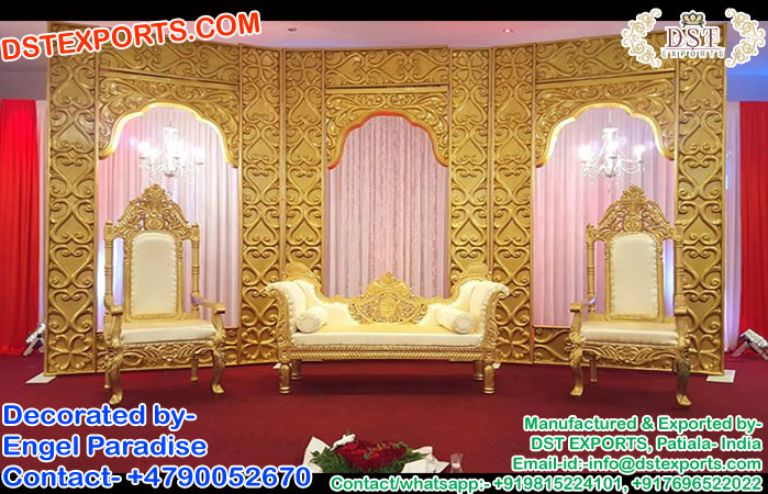 Golden Colored Arch Type Backdrop Panels