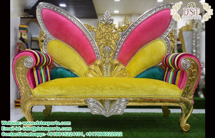 Colorful Butterfly Design Couple Love Seater
