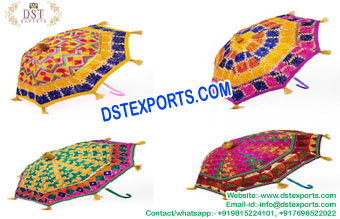 Punjabi Wedding Multicolored Phulkari Umbrellas