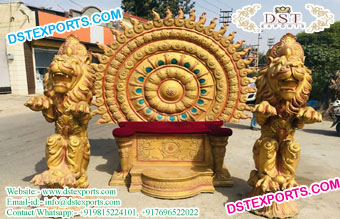 Grand Wedding Sofa with Lion Statue