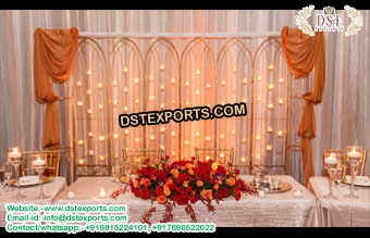 Frizzy Styled Wedding Candle Backwalls