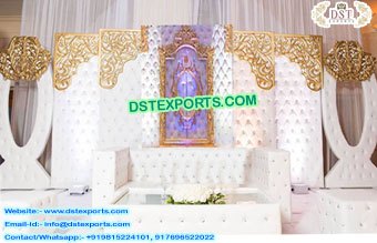Wedding Stage Leather Tufted Back-Walls