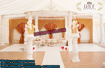 Indian Wedding White Fiber Mandap Set