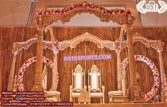 Indian Wedding  Wooden Akshar Mandap