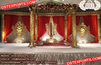 Traditional Indian Wedding Golden Mandap
